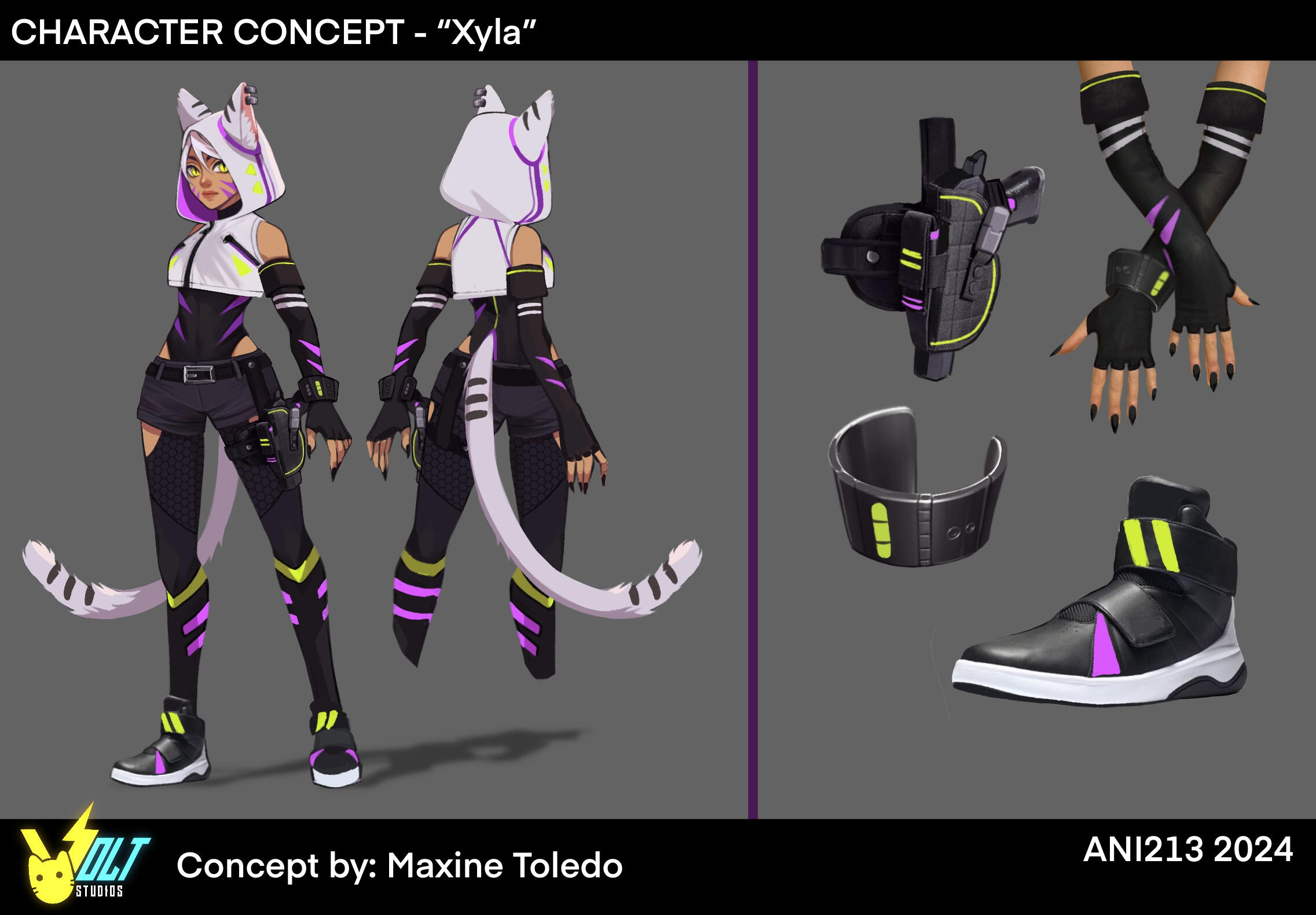 Character Design for university project "Aruine" (2024)