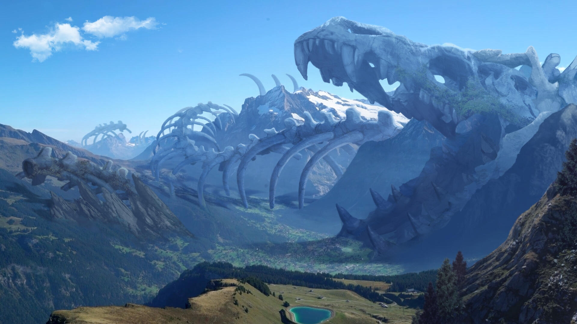 Matte Painting project "Remnants of Jormungandr" (2024)
